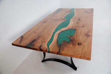 LED Lit Hickory Dining Table