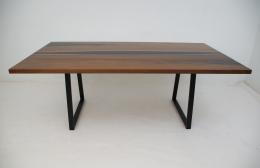 Walnut River Dining Table With Black Epoxy 1781 2