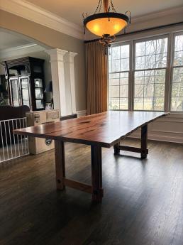 Sycamore Dining Room Table With Custom Wood Base 7