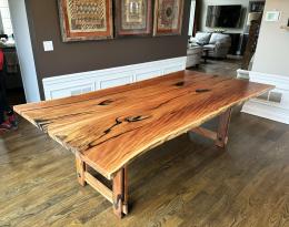 Sycamore Dining Room Table With Custom Wood Base 5
