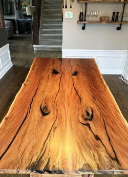Sycamore Dining Room Table With Custom Wood Base 4