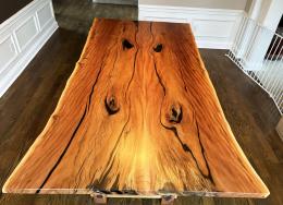 Sycamore Dining Room Table With Custom Wood Base 3