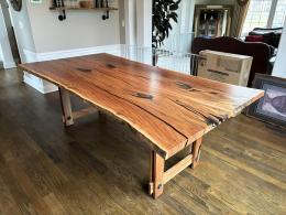 Sycamore Dining Room Table With Custom Wood Base 2