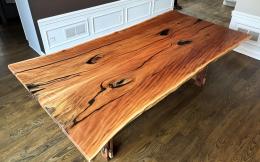 Sycamore Dining Room Table With Custom Wood Base 1