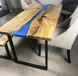 Epoxy Resin River Kitchen Table And Bench5