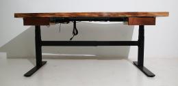 Live Edge Uplift Desk With Drawers 4
