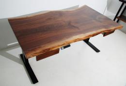 Live Edge Uplift Desk With Drawers 5