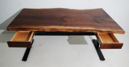 Live Edge Uplift Desk With Drawers 2