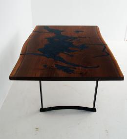 Topographical CNC Dining Table Of Lake Sunapee 6