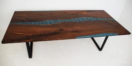 Walnut Dining Room Table With Custom Blue River 7