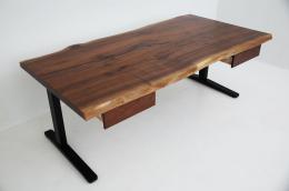 Ergonomic Live Edge Desk With Two Drawers 1