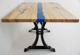 Blue Epoxy & LED Dining Table 2