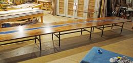 24ft Conference Table With Blue Epoxy River 6