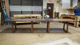 Walnut Conference Tables With Custom Blue Green Epoxy 8