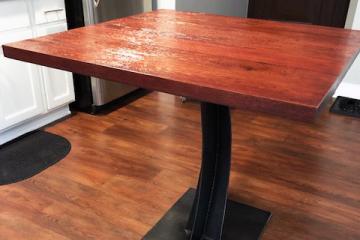 Rustic Barnwood Kitchen Table with Pedestal Base