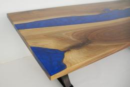 River Dining Table With Walnut & Blue Epoxy 9