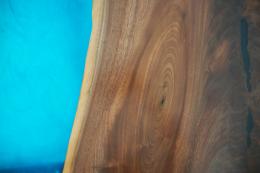 Live Edge River Table With Translucent Blue Epoxy 15 17