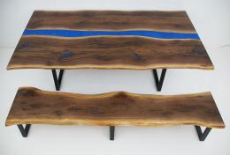 Matching Live Edge Table and Bench 1761 5