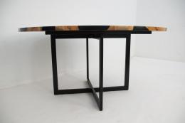 Round Elm Kitchen Table With Black Epoxy 1762 3