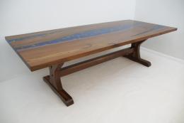 Walnut River Table With Embedded Gemstones 1778 8
