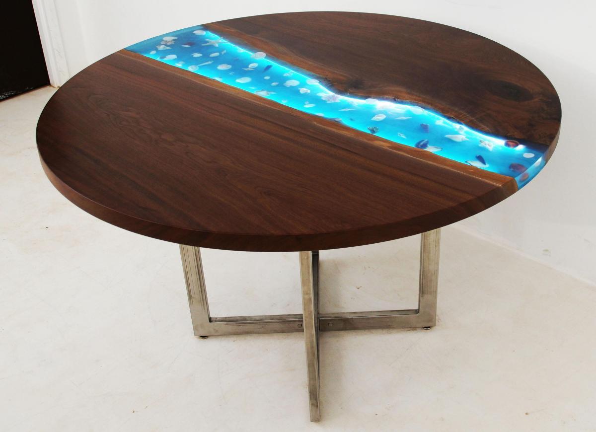 Customizable Black Walnut Epoxy River Dining Table – WoodLab