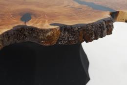 Maple Cookie Coffee Table With Translucent Black Epoxy 