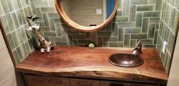 Bathroom Vanity With Sink Cutout And Epoxy Resin 1