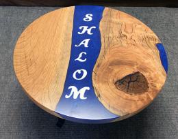 Round Coffee Table With River And Lettering 3
