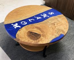 Round Coffee Table With River And Lettering 2