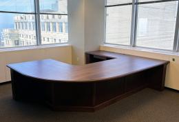 Built In Mahogany Executive Desk 1