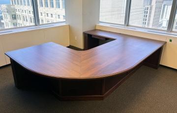 Built-In Mahogany Executive Desk