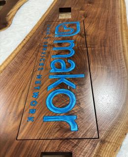 Conference Table With Inset Resin Logo 1