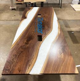 Conference Table With Inset Resin Logo 2