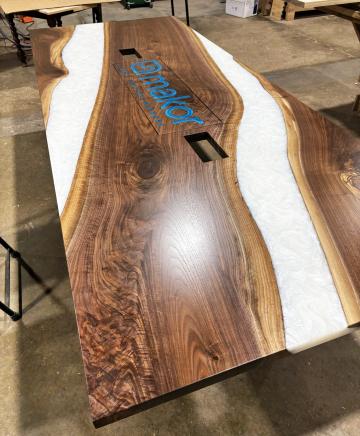 Conference Table With Inset Resin Logo