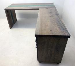 Stained Hickory L Shaped Desk 3