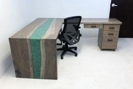 Stained Hickory L Shaped Desk 7