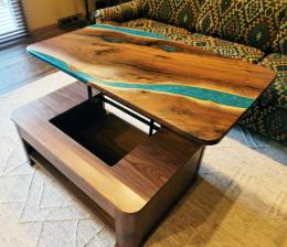 Walnut Coffee Table With Storage 4