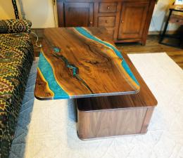 Walnut Coffee Table With Storage 3