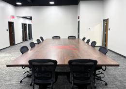 Large Walnut Conference Table With CNC Logo 1