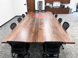 Large Walnut Conference Table With CNC Logo 4