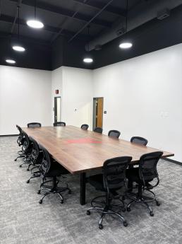 Large Walnut Conference Table With CNC Logo 2