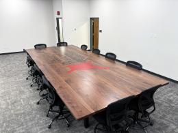 Large Walnut Conference Table With CNC Logo 9