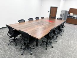 Large Walnut Conference Table With CNC Logo 5