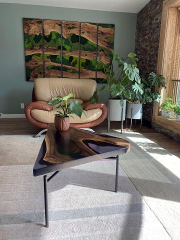 Walnut Triangle Coffee Table