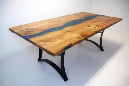 Extendable Elm Dining Room River Table 1