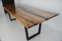 Distressed Hickory River Dining Room Table With Translu