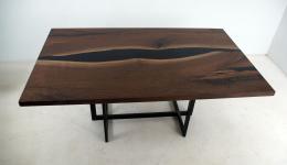 Dining Room Table With Black Epoxy River 1
