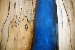 Spalted Sofa Table With Turquoise River 7
