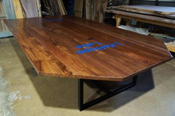 Plank Conference Table With CNC Logo