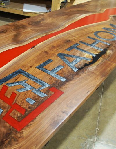 CNC Logo Conference Table With Epoxy Gradient 1